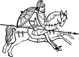 Anglo-Saxon Clipart-Warrior riding a horse