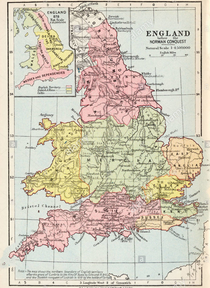 Pre-Norman Conquest England Map
