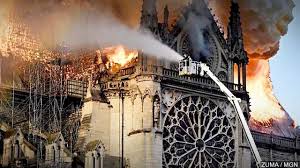 Firefighters at Notre Dame