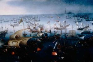 in 1588 spains naval armada was destroyed trying to invade