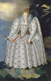 Queen Elizabeth I in her traditional white gown