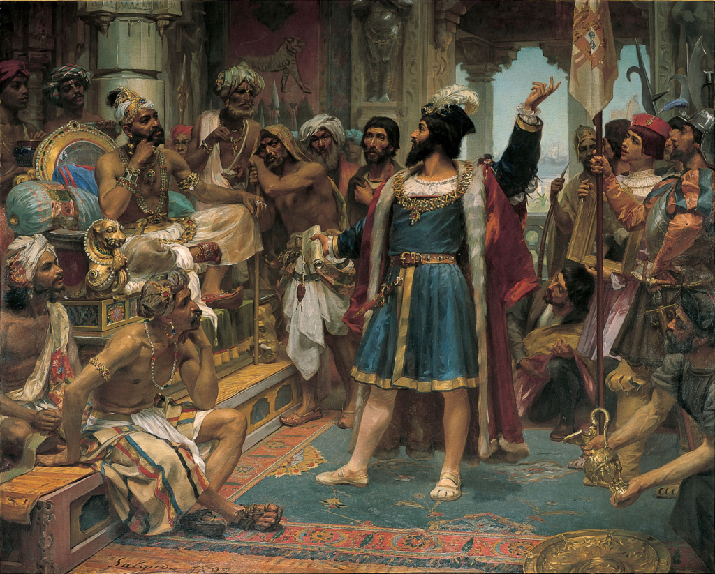 Vasco da Gama perante O Samorim De Calecute