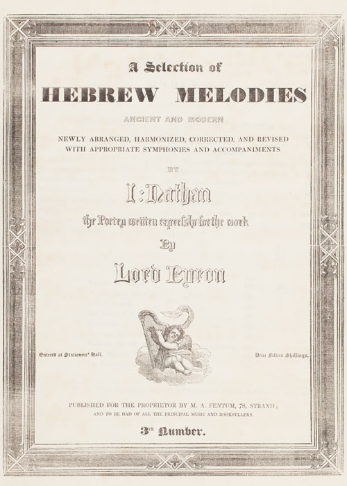 Hebrew Melodies Cover by Isaac Nathan