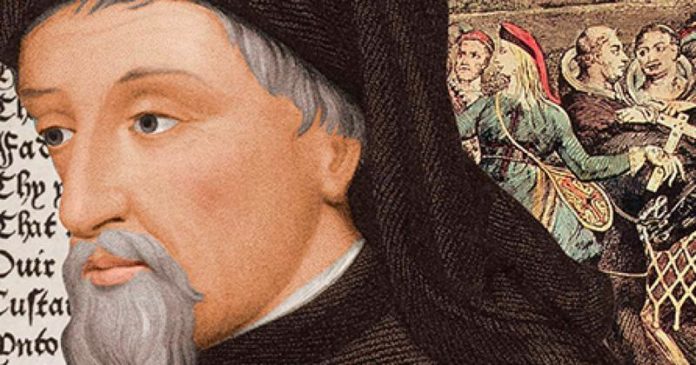 Chaucer with the pilgrims