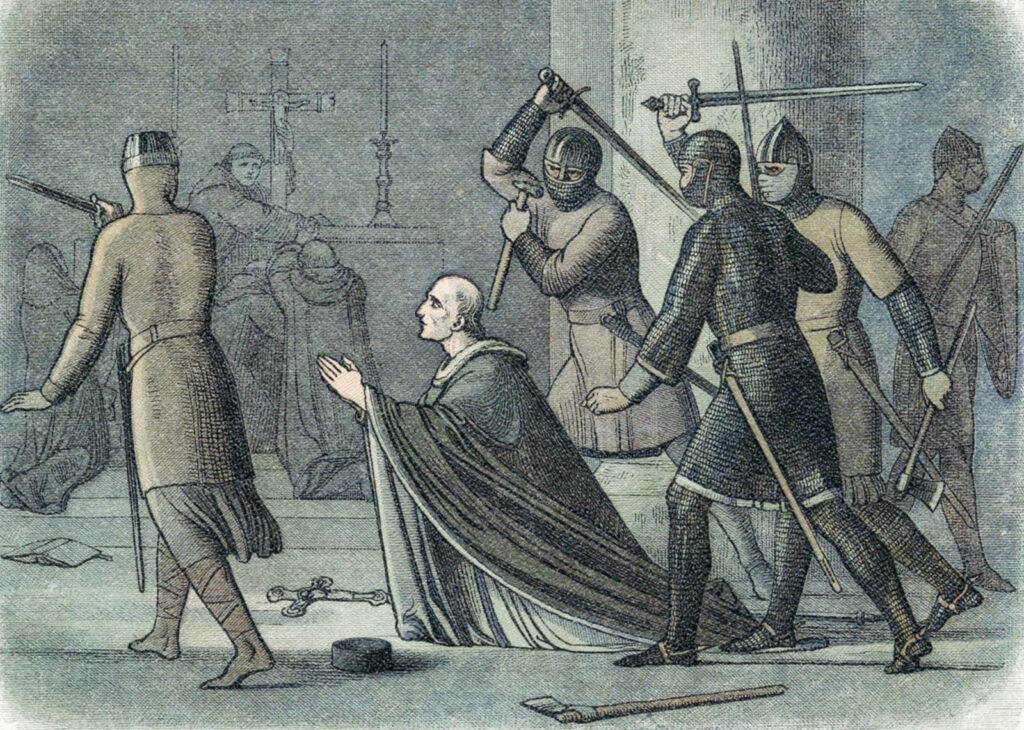 Becket was being attacked by the knights